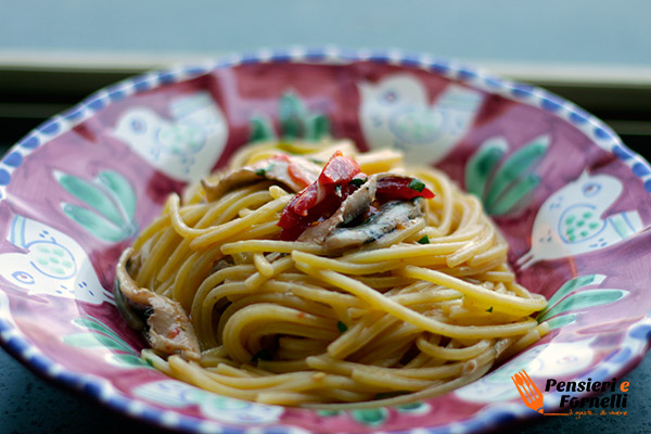 spaghetti con alici fresche