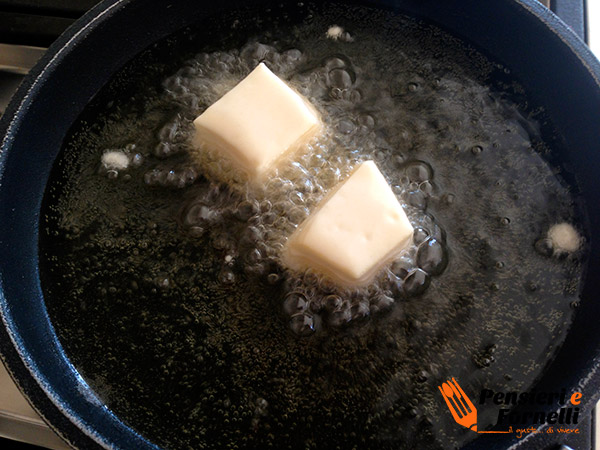 Tempura di caciocavallo con confettura di pere