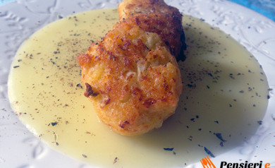 Polpette di cavolo con crema di patate