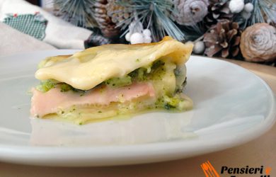 Ricetta natalizia - Lasagna con broccoli e prosciutto di Praga taggamelo