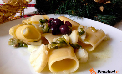 Paccheri baccalà e scarola