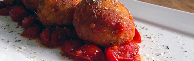 Pizzaiola di polpette di pane