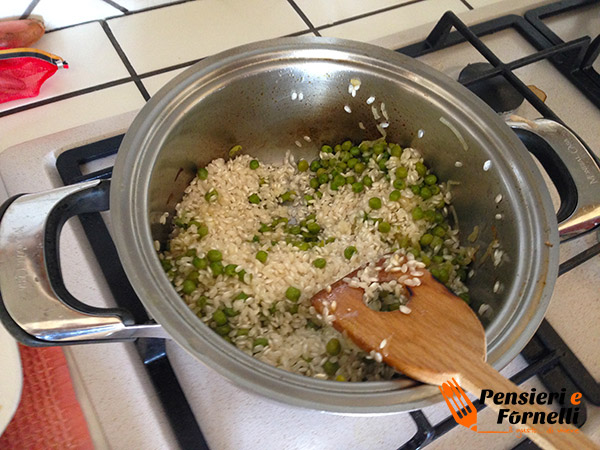 Risotto piselli e coccio