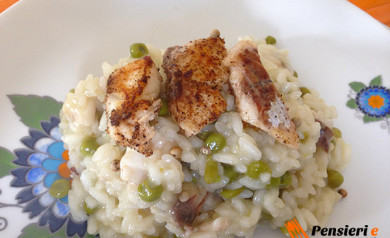 Risotto piselli e coccio