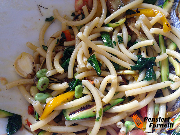 Mezzanelli con verdure grigliate e pecorino