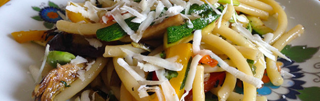 Mezzanelli con verdure grigliate e pecorino