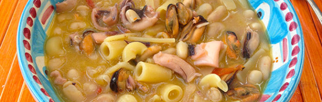 Zuppetta di cozze, seppie e fagioli