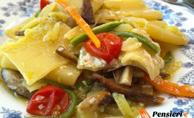 Paccheri porcini e verdure