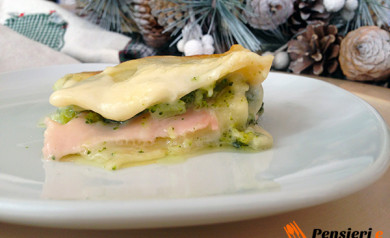 Ricetta natalizia - Lasagna con broccoli e prosciutto di Praga taggamelo